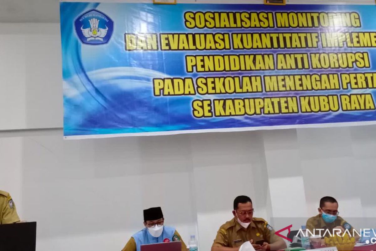 Disdikbud Kubu Raya siap implementasikan pendidikan anti korupsi