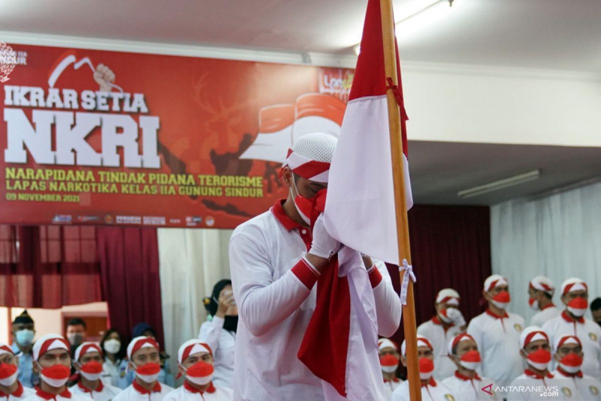 Some 122 terrorist prisoners pledged allegiance to Indonesia in 2021