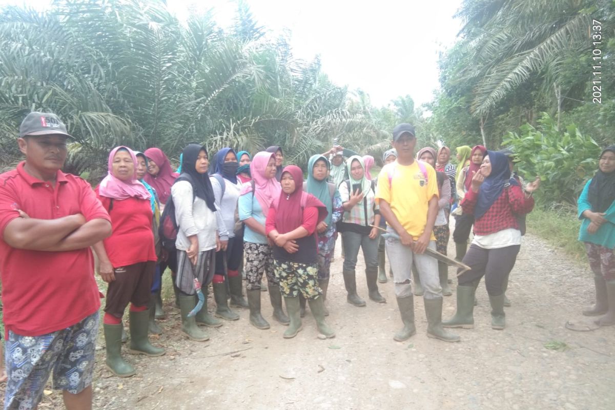 Puluhan buruh perempuan tutup jalan perusahaan di Mukomuko