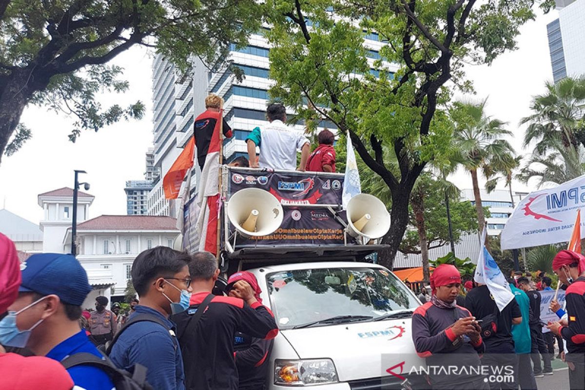 Polisi fasilitasi buruh bertemu KSP untuk sampaikan tuntutan