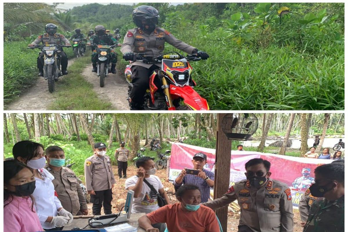 Medan yang sulit tak halangani niat Pangdam dan Kapoldasu ajak warga pedalaman Nias untuk divaksin