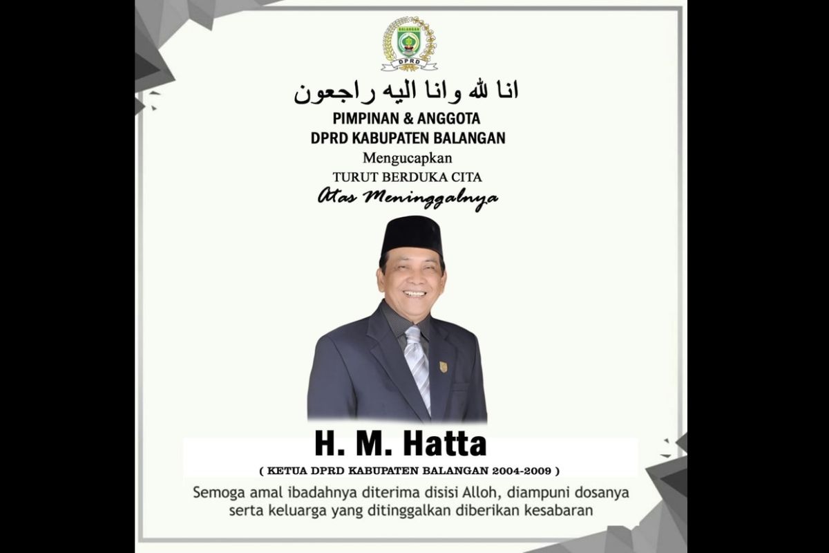 HM Hatta Ketua DPRD Balangan periode 2004-2009 tutup usia