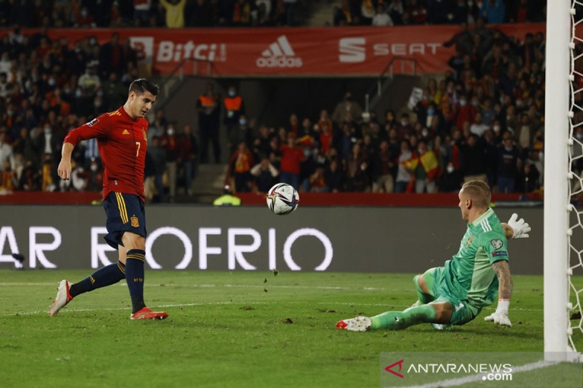 Alvaro Morata antarkan Spanyol ke putaran final Piala Dunia 2022