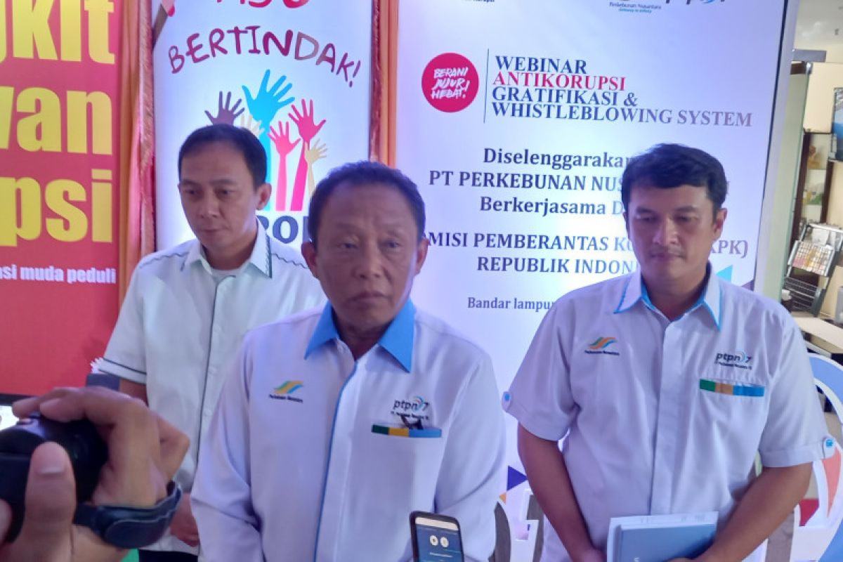 PTPN VII gandeng KPK gelar webinar antikorupsi