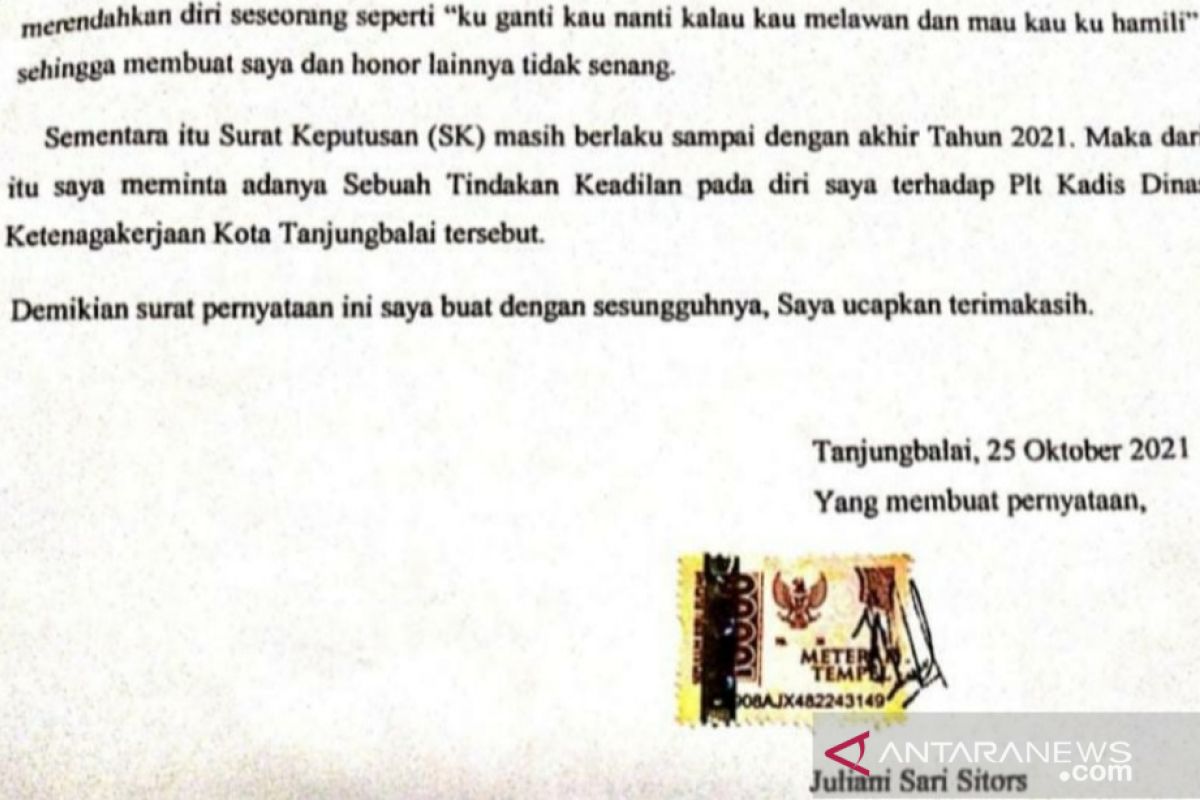 Dituding dzalim kepada honorer, ini jawaban Kadis Naker Tanjungbalai