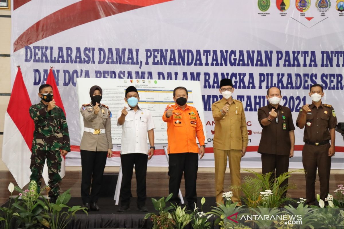 Teken pakta integritas, seluruh calon ikuti Deklarasi Damai Pilkades Jember