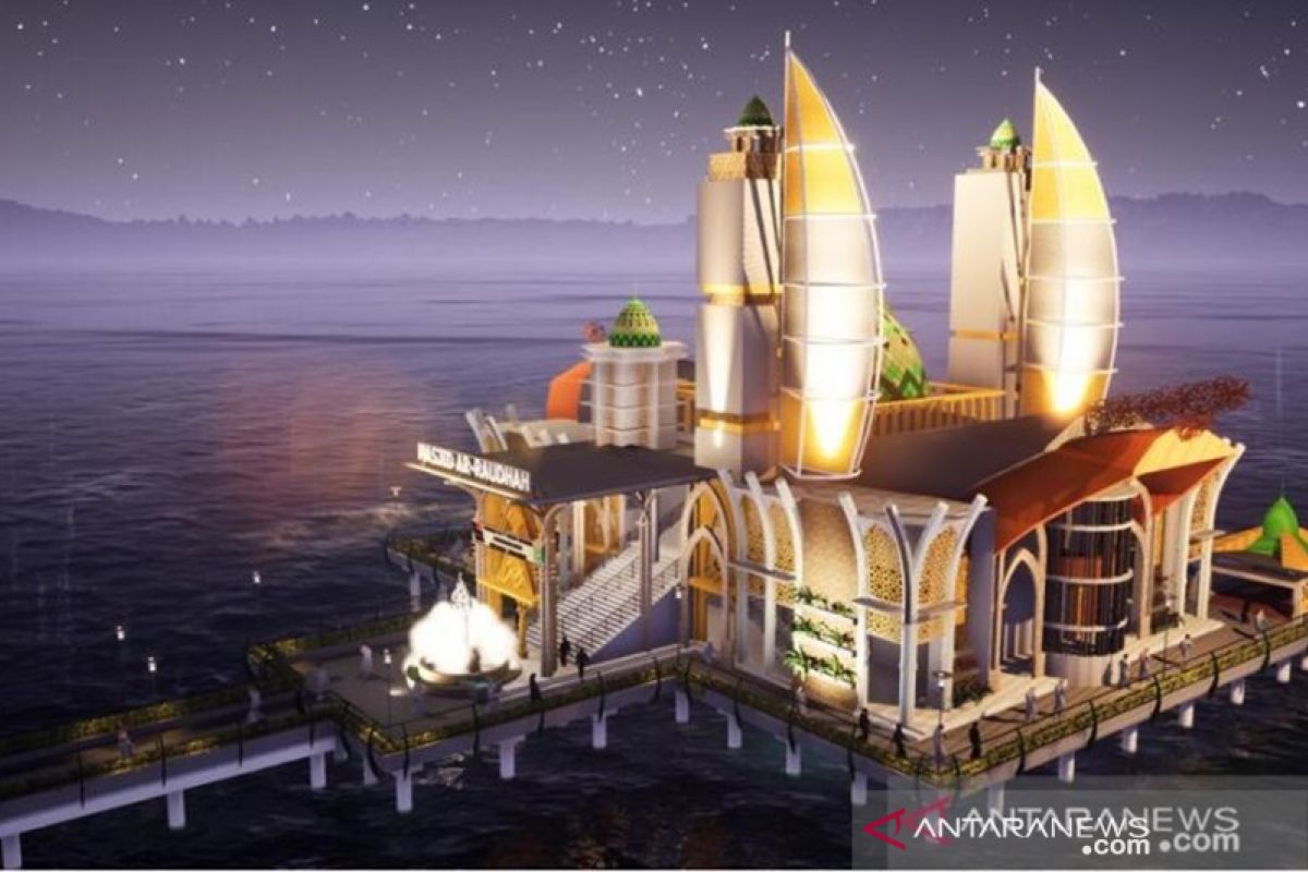 A floating mosque built, to be Tanah Bumbu's religious tourism icon