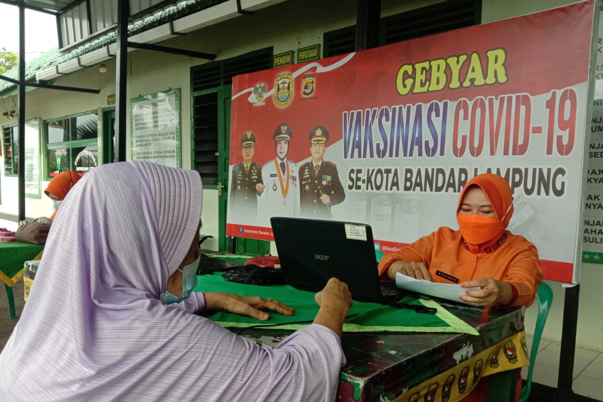 Kodim 0410/KBL gencar laksanakan vaksinasi COVID-19 dosis satu dan dua