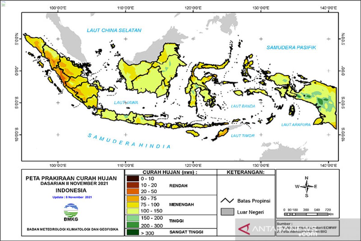 Waspada potensi hujan lebat disertai angin kencang di sejumlah daerah