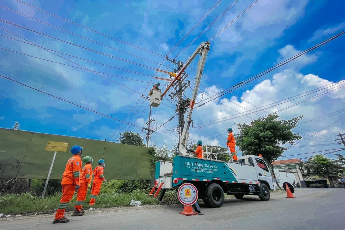 PLN Jatim potong ranting pohon tekan gangguan saat cuaca ekstrem