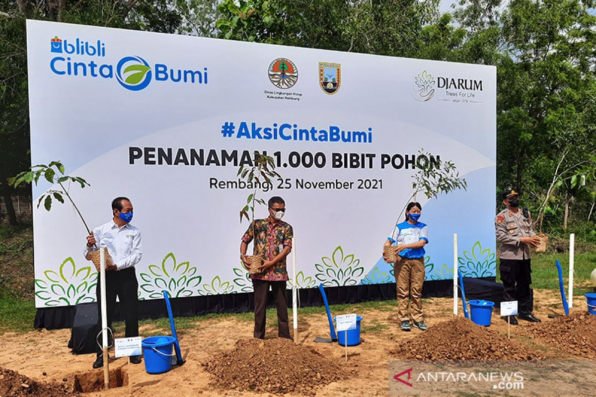 Rembang tanam 1000 bibit pohon lewat #AksiCintaBumi