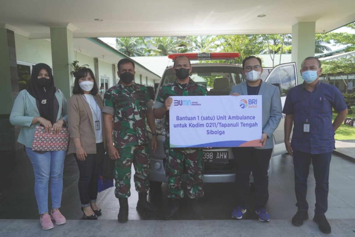 Dukung tugas Korem hadapi pandemi, BRI Sibolga sumbangkan mobil ambulans