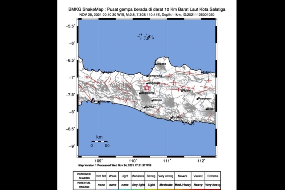 BMKG sebut gempa dangkal di darat terjadi di Salatiga