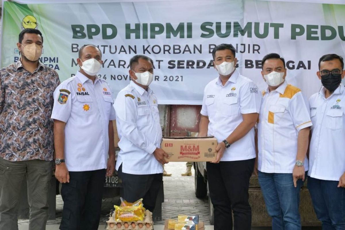 Sergai terima bantuan dari HIPMI untuk warga terdampak banjir