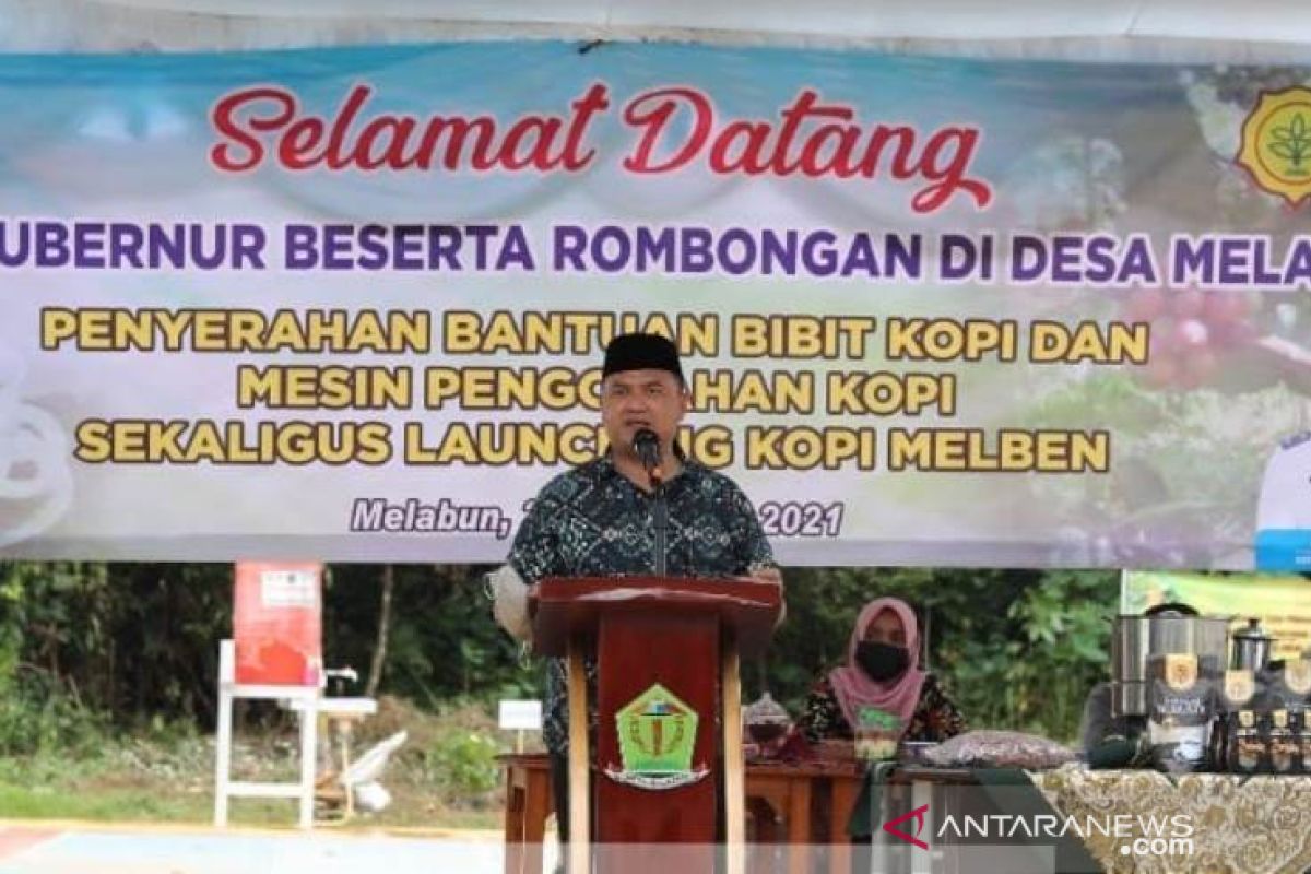 Gubernur Babel serahkan 1.000 bibit kopi ke petani Desa Melabun