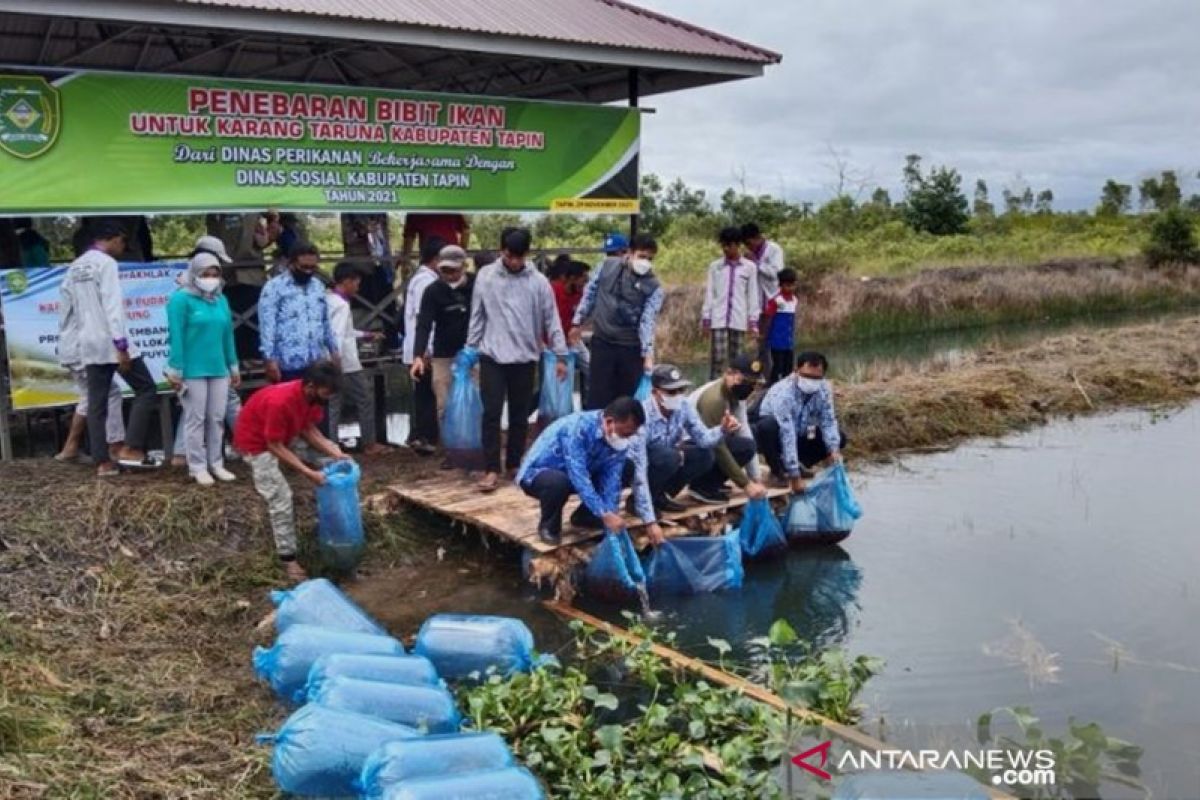 Tapin spreads tens thousand fish seeds for people's business