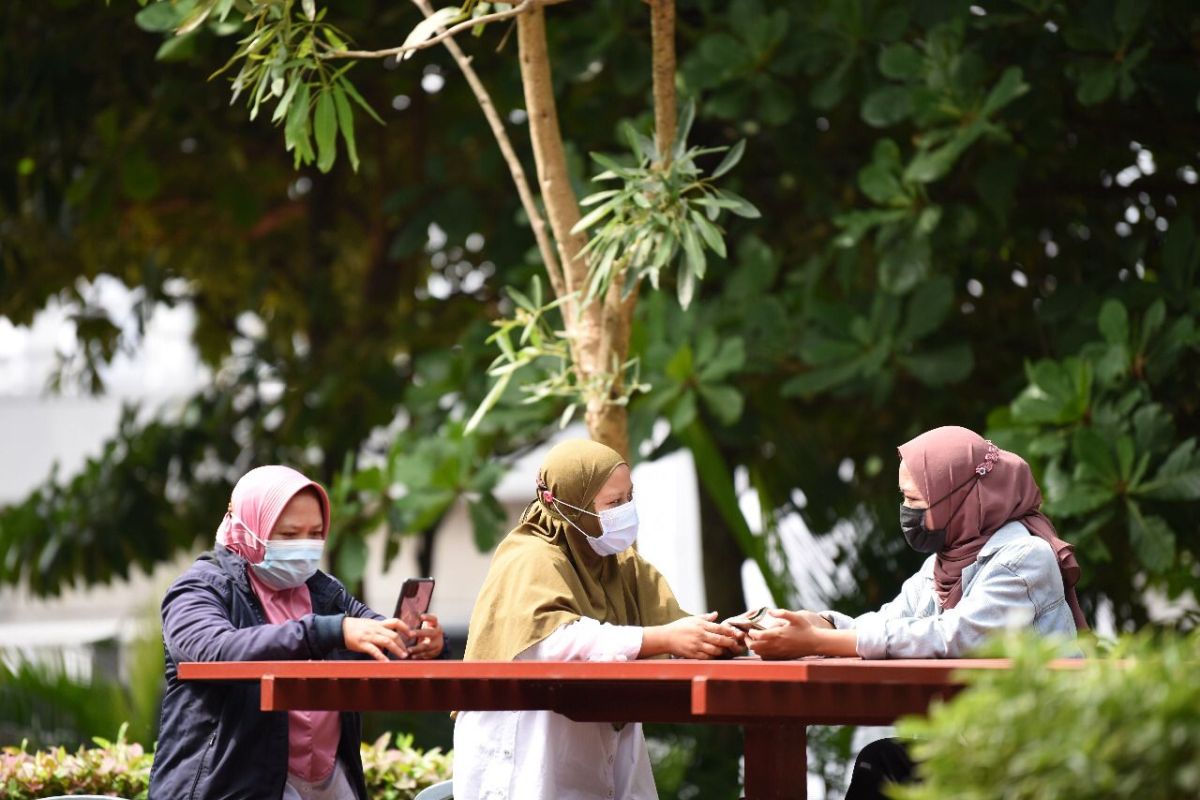 Kota Kediri  uji coba pembukaan taman untuk publik