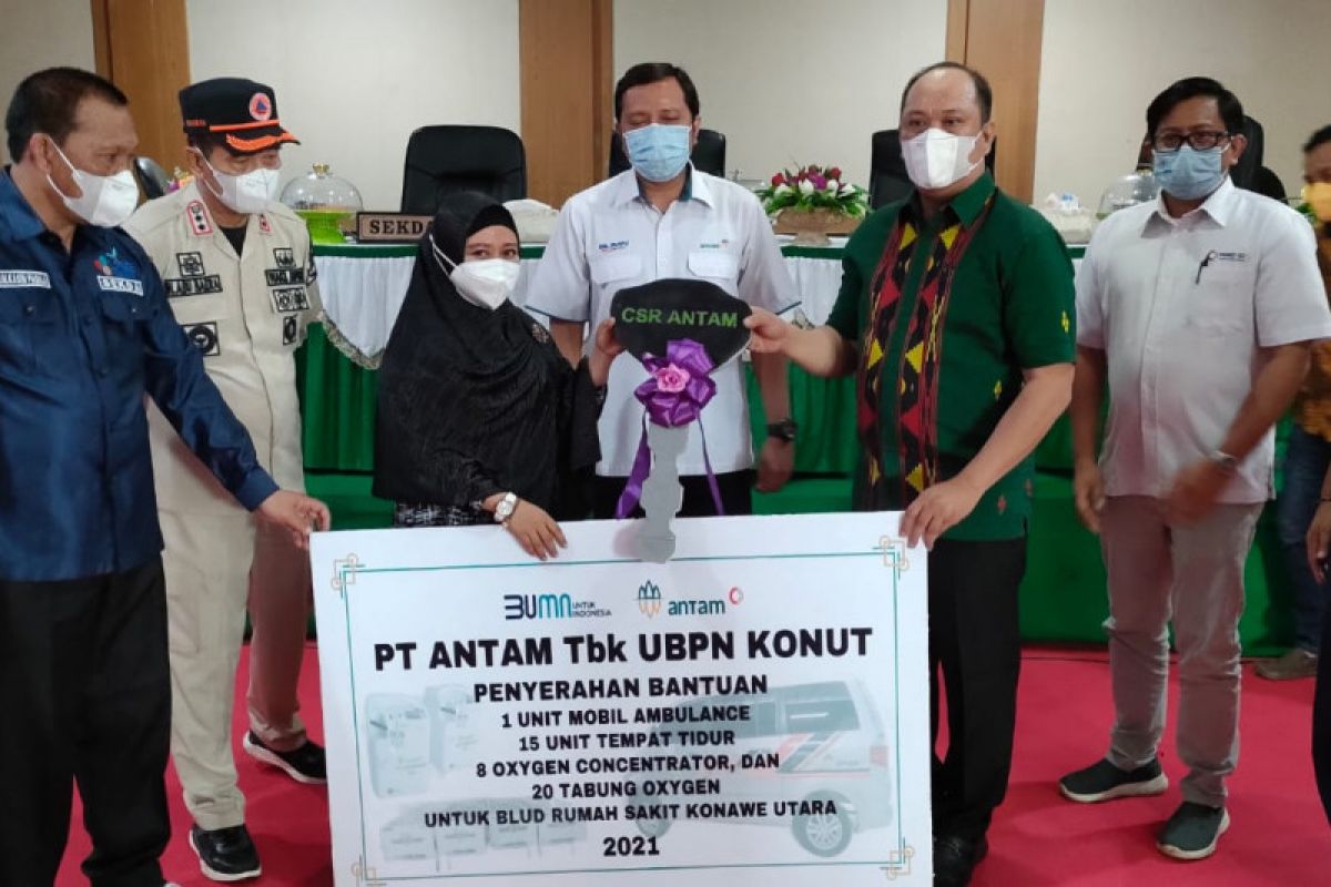 ANTAM UPBN Konut Serahkan Bantuan Ambulance dan Alkes kepada Pemerintah Konawe Utara