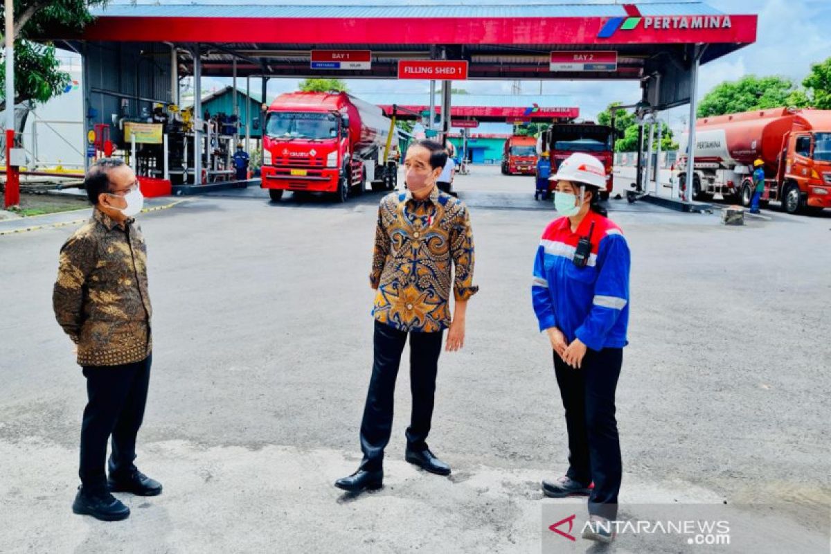 Presiden Jokowi mendadak tinjau terminal BBM Sanggaran Denpasar