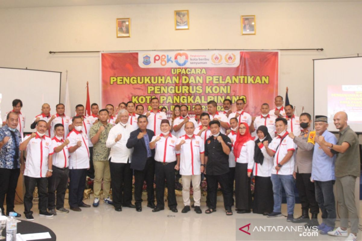 Pengurus KONI Pangkalpinang periode 2021-2025 resmi dilantik