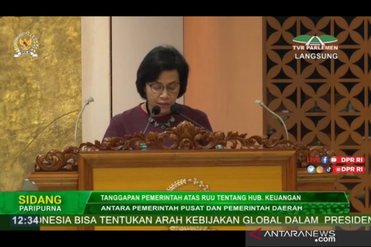 Sri Mulyani: Pemerintah dan DPR jamin alokasi DAU tiap daerah tak akan turun