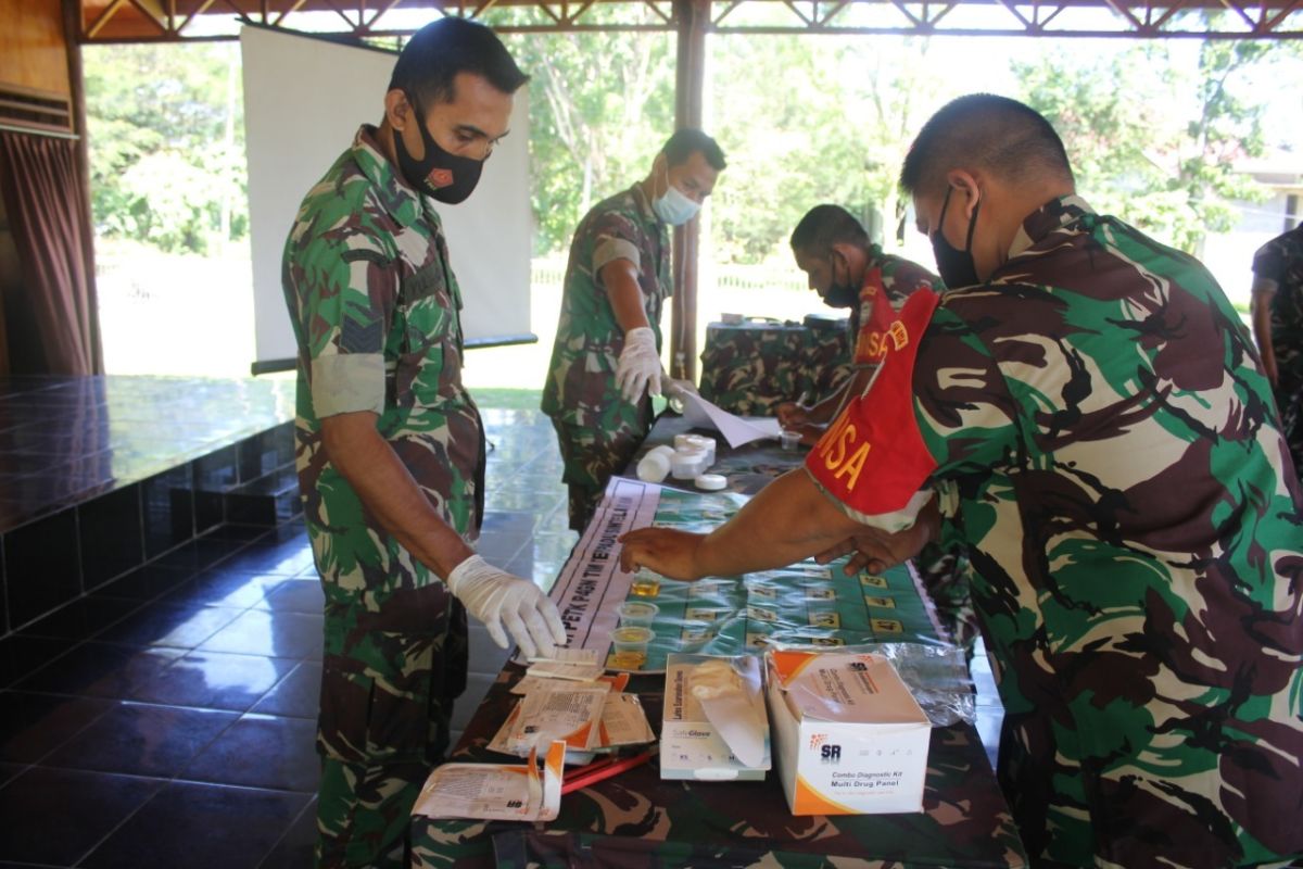 Cegah penggunaan narkoba, Kodim 0114 Aceh Jaya tes urine