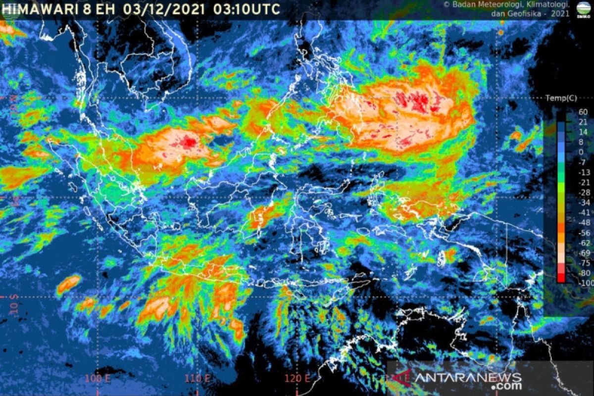 BMKG: Seruakan massa udara dingin  pengaruhi dominasi hujan hari ini