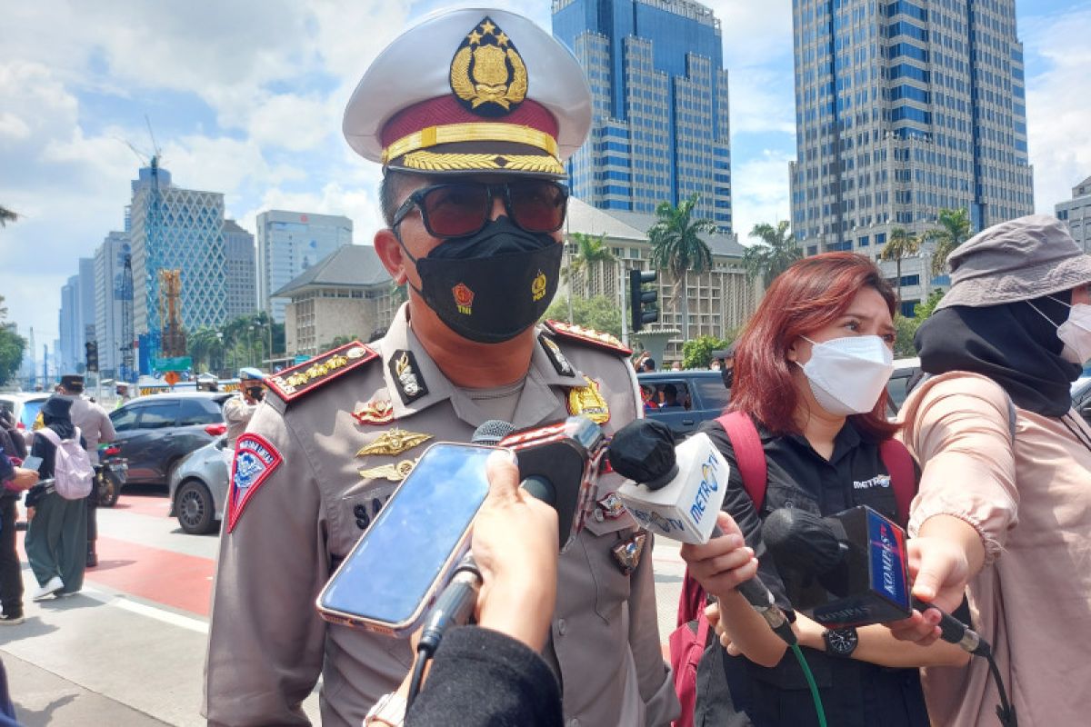 Polisi tutup dua lajur Jalan Merdeka Selatan-Barat terkait demo buruh