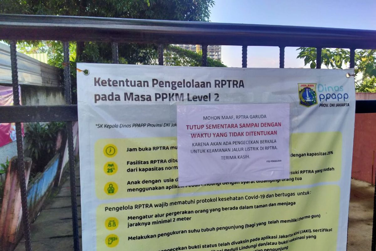 68 RPTRA di Jakarta Timur ditutup sementara