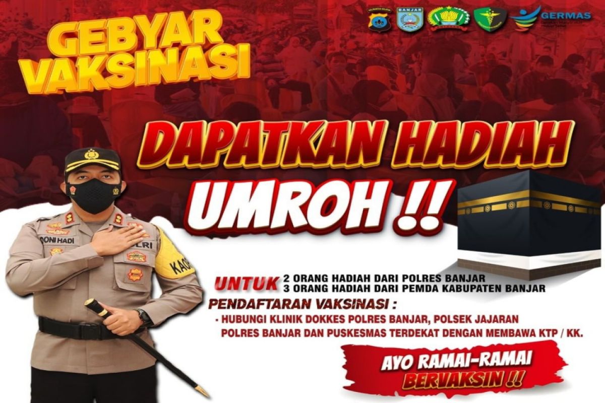 Polres Banjar siapkan hadiah umrah bagi peserta vaksinasi