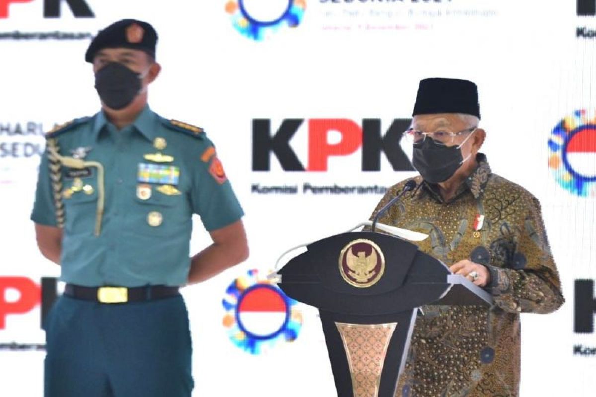 Wapres Ma'ruf Amin sebut korupsi ibarat karat gerogoti besi pembangunan