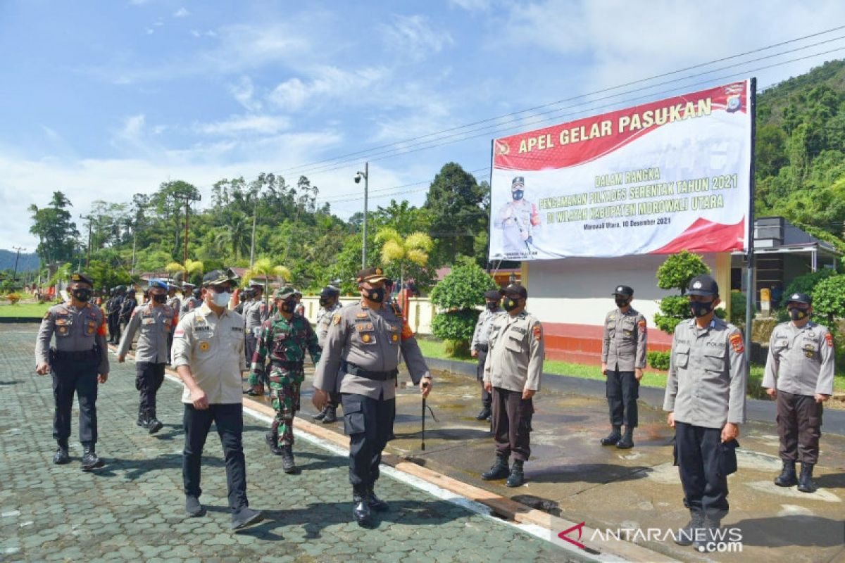 17 desa di Morowali Utara siap gelar Pilkades Serentak, Kapolres Morut Cek Kesiapan Personil Pengamanan