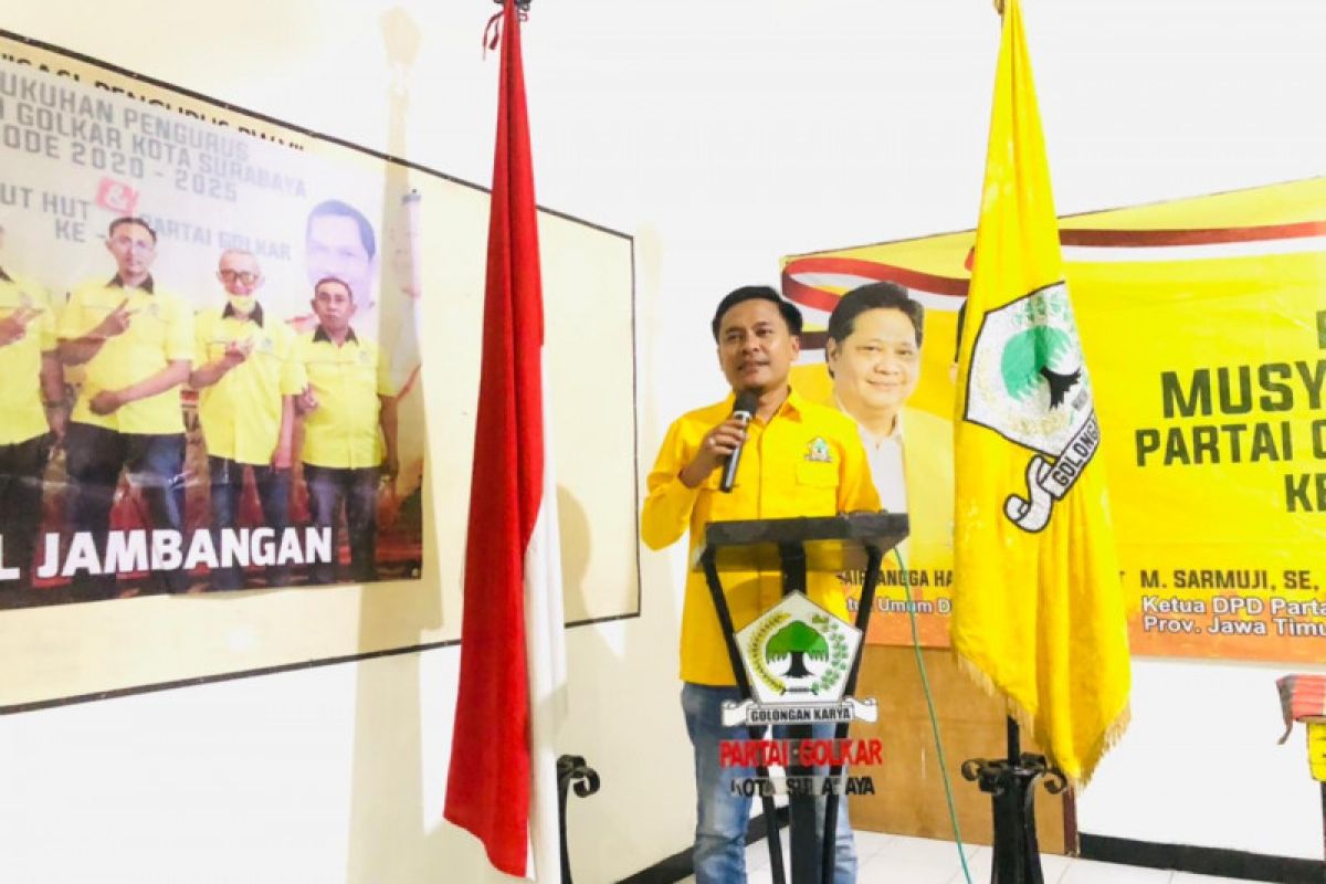 Golkar Surabaya tanggapi positif hasil survei Airlangga sebagai suksesor Jokowi