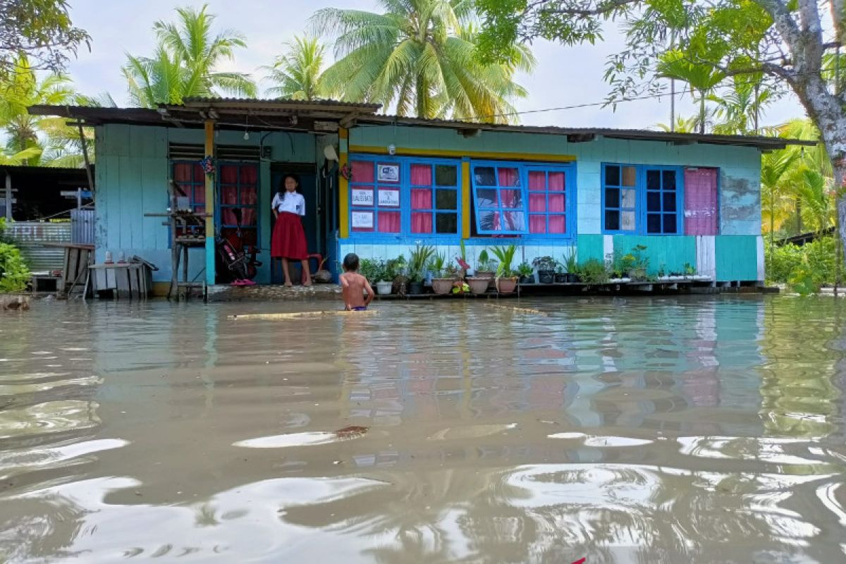 Kampung di pesisir Mimika digenangi banjir rob