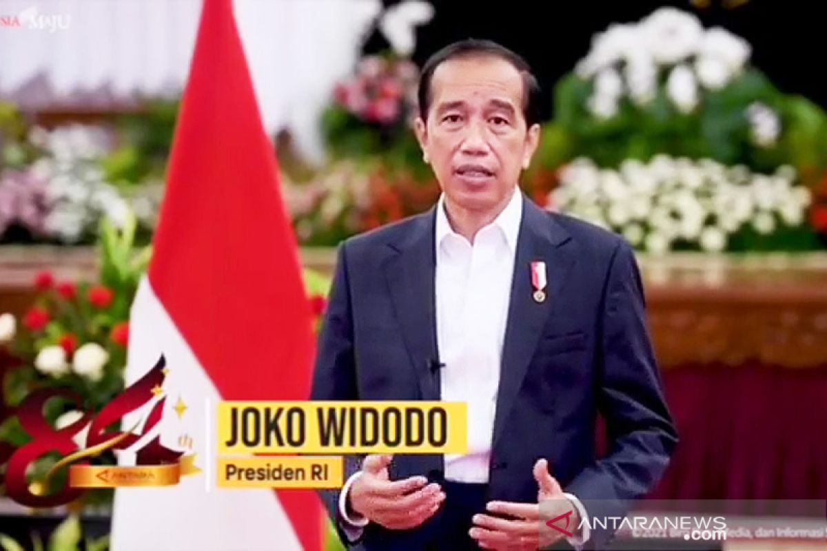 Presiden Jokowi ucapkan selamat HUT ke-84 LKBN ANTARA