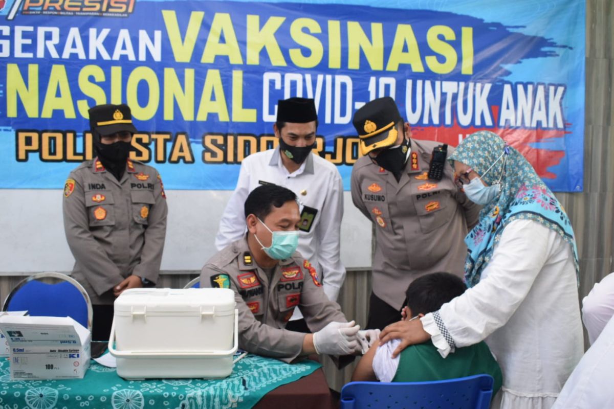 Polresta Sidoarjo bantu percepatan vaksinasi anak usia 6-11 tahun