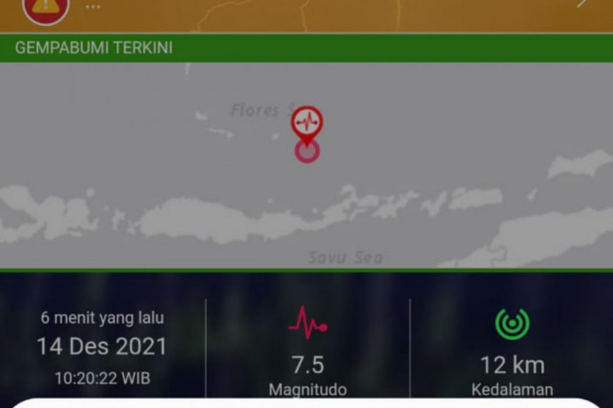 Gempa 7,5 magnitudo NTT dirasakan di Dompu dan Bima