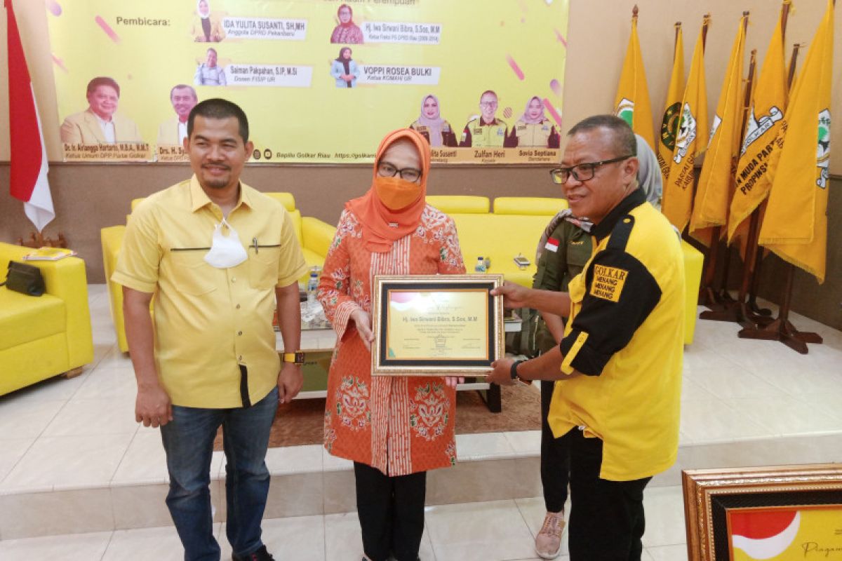 Rumpol Bapilu Golkar Riau jadi wadah edukasi dan pencerahan politik bagi perempuan