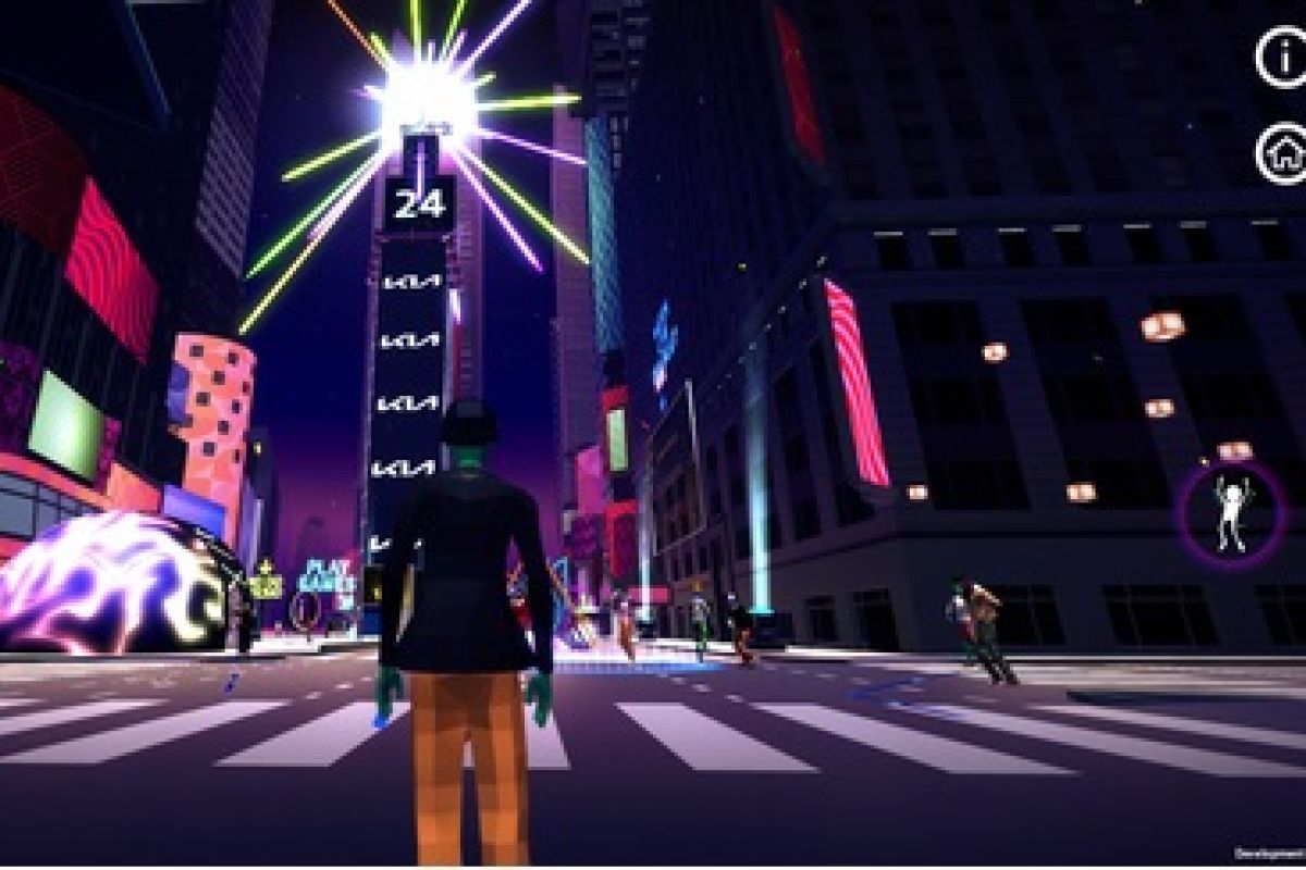 Rayakan tahun 2022 di dunia maya Times Square