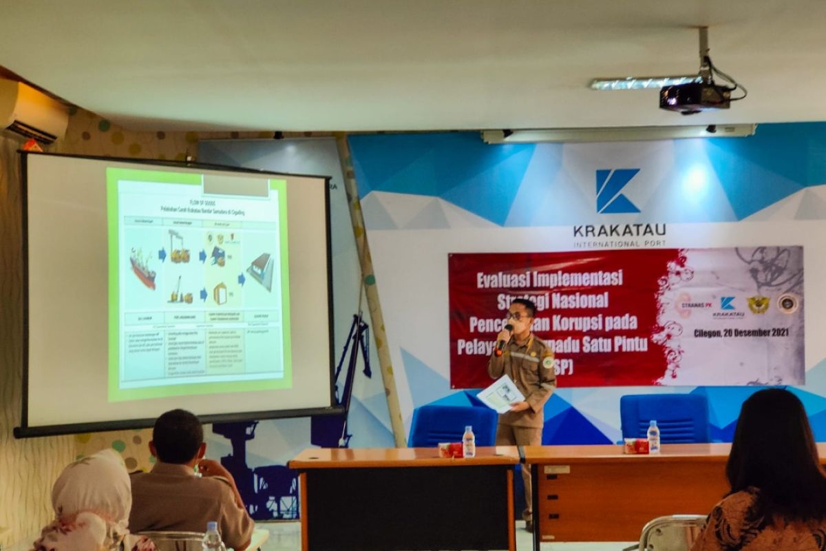 BKP Cilegon evaluasi implementasi Stranas Pencegahan Korupsi di PTSP Krakatau Internasional Port