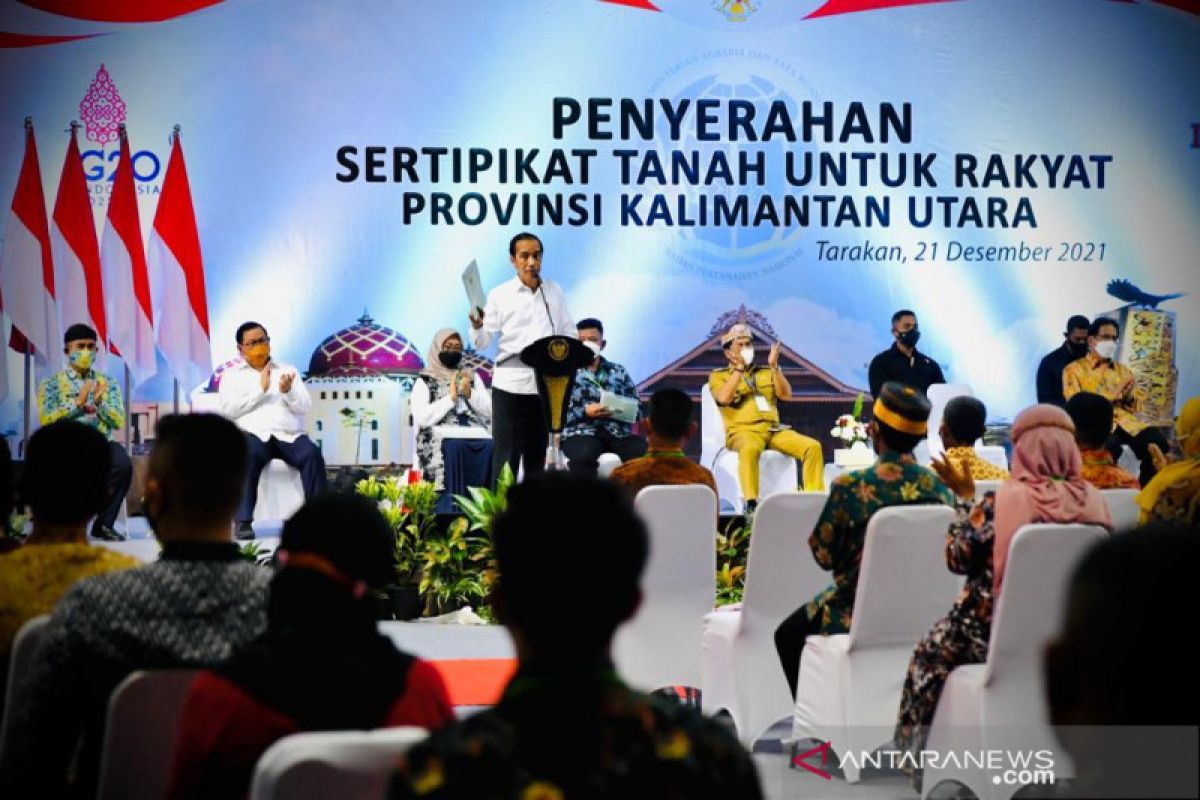 Presiden Jokowi minta jajarannya tambah 50 persen sertifikat tanah di Kaltara