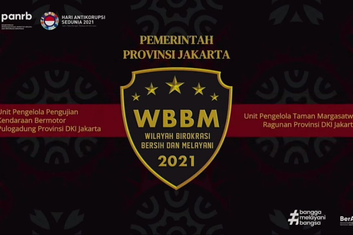 Dua UKPD DKI Jakarta raih penghargaan WBK-WBBM dari Kemenpan-RB