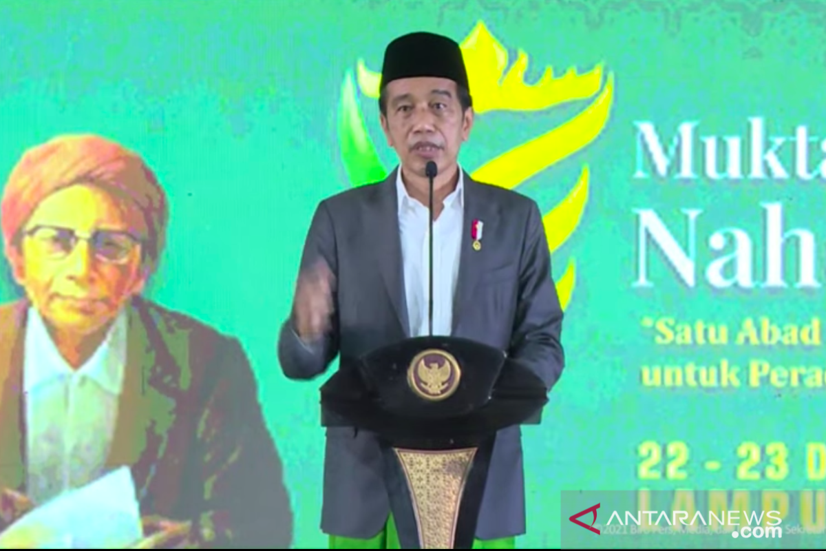 Presiden Jokowi resmi membuka Muktamar Ke-34 NU