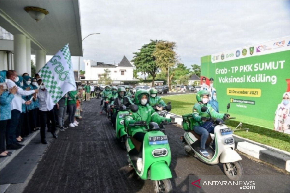 Kolaborasi dengan Pemprov dan TP PKK Sumut, Grab laksanakan vaksinasi keliling