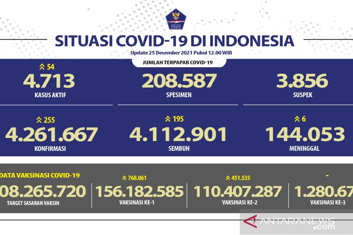 COVID-19: Indonesia adds 255 daily cases