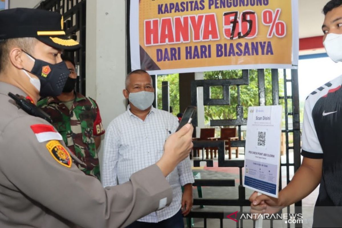 Kapolres Tapsel pantau check point di lokasi wisata Aek Sijornih