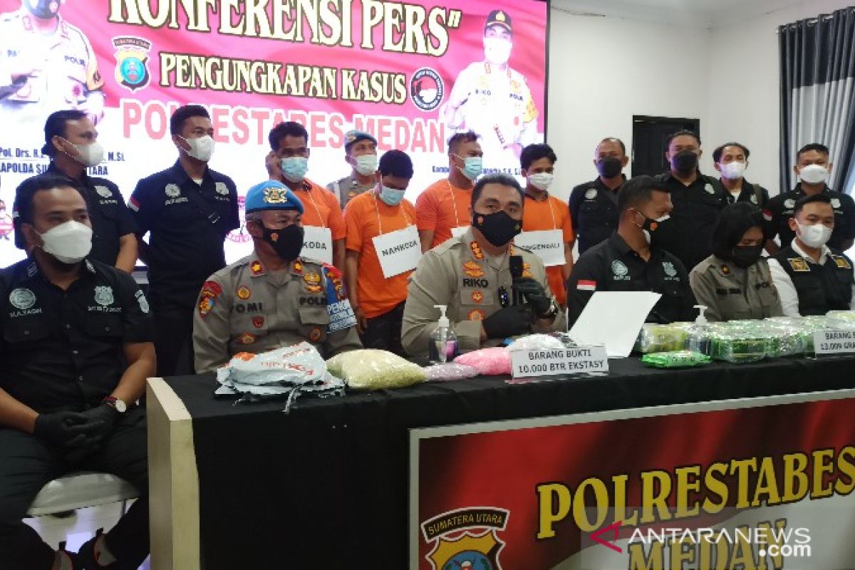 Polrestabes Medan gagalkan peredaran  13 kilogram narkoba asal Malaysia