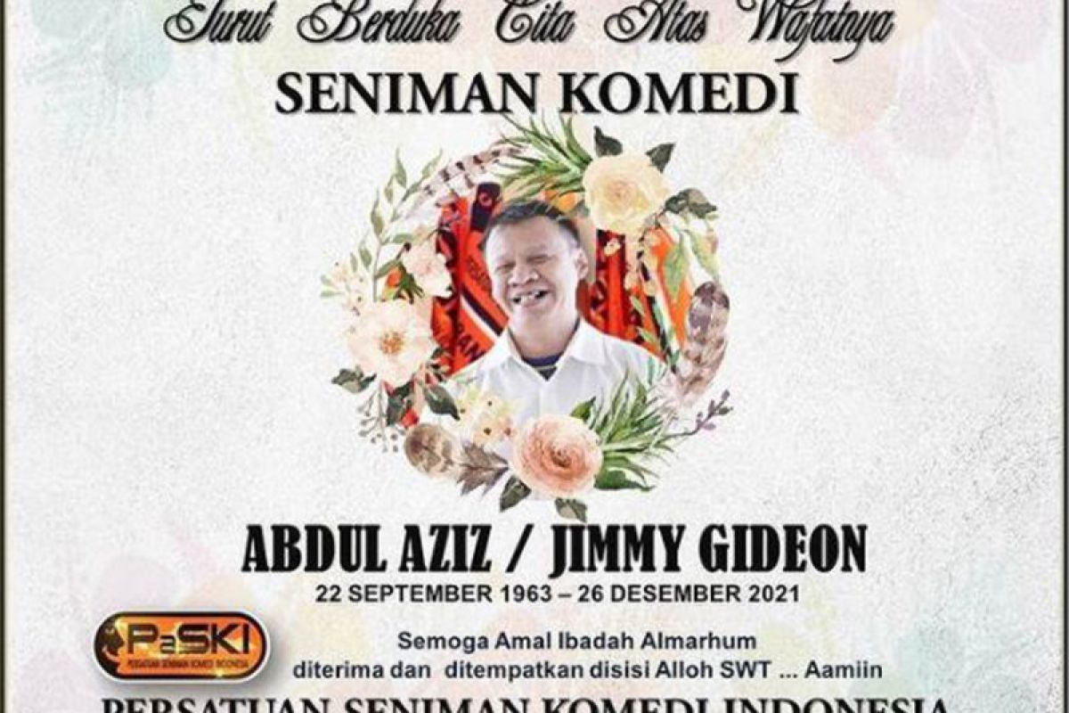 Pelawak dan aktor senior Jimmy Gideon meninggal dunia