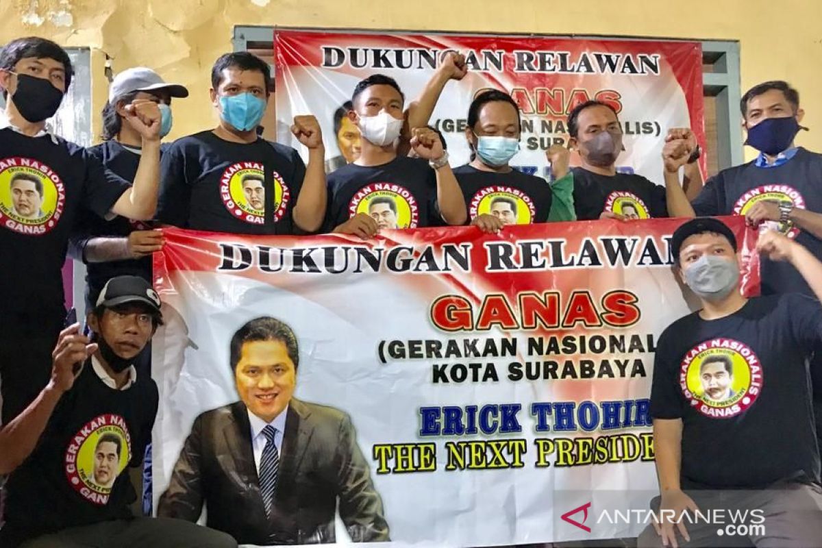 Relawan "Ganas" Surabaya deklarasikan dukung Erick Thohir calon Presiden