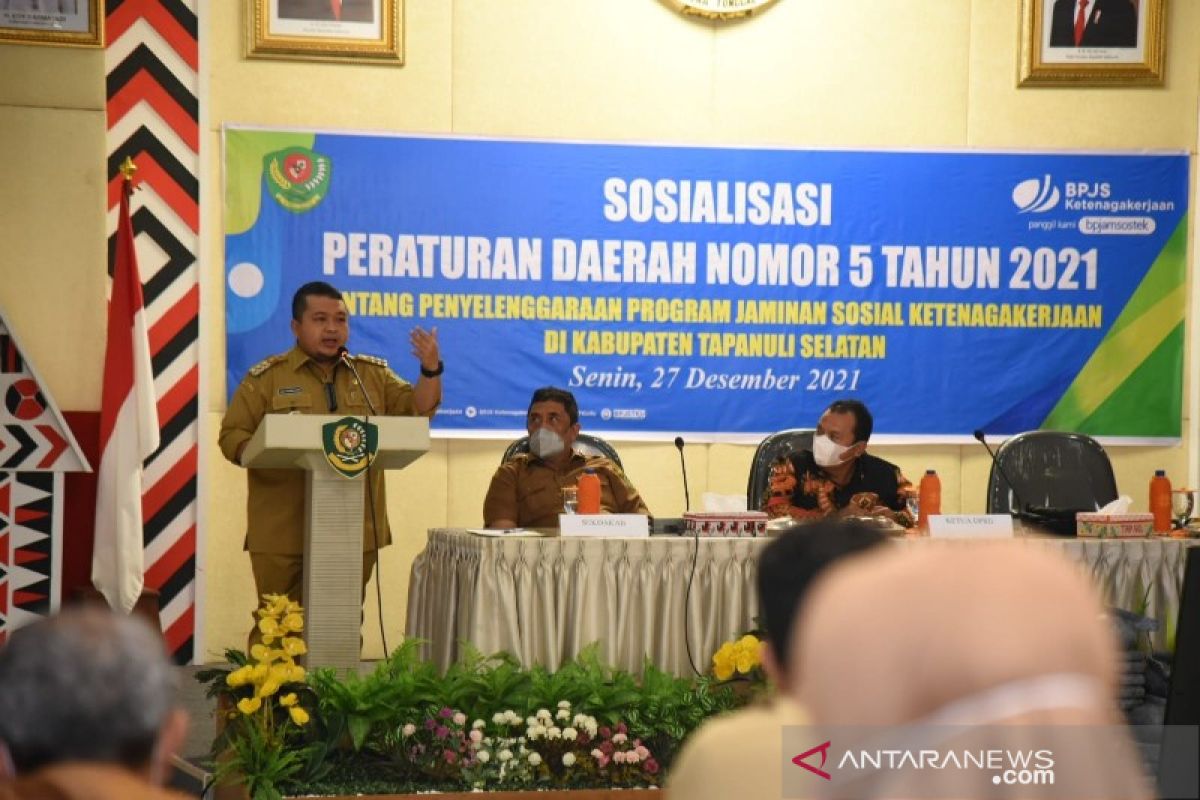 Sahuti Instruksi Presiden nomor 2 terkait Jamsostek, Pemkab Tapsel Sosialisasi Perda